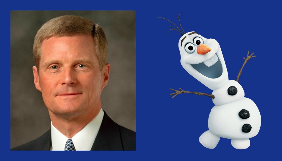 Olaf est l'un des personnages Disney préférés des enfants. Il semble qu'elder Bednar ait quelques points communs avec lui.